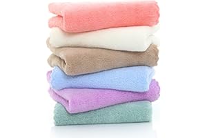 ZQSFPK Flannels Face Cloth Pack 6, 10x10inch Face Flannel, Soft and Comfortable to Touch, Burp Rag for a Baby, Wash Rag, Hand Towel for Kitchen, and Cleaning Cloth, for Baby, Kids, Adults