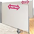 tectake® Double-Sided & Retractable Side Awning in Lightweight, Rust-free Aluminium with UV-Protection & Water-Repellent Fabric - 160x600cm Garden Privacy Screen for Garden, Balcony & Patio - Beige