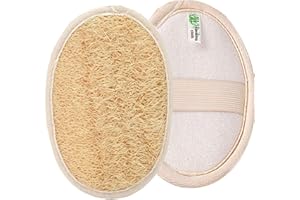 LUXIREMI Loofah Lot de 2 éponges naturelles exfoliantes pour le corps, respectueuses de l'environnement et biodégradables, éponge loofah pour femme et homme