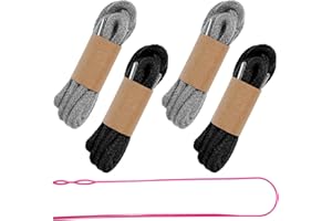 BOHUIZ 4 Pcs Drawstring Cords Universal Replacement Drawstring for Sweatpants 53 Inch Replacement Clothing Drawstring with Easy Threader for Shorts Pants Jackets Coats Hoodies (Black, Grey)