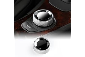 KUNGKIC Coche Multimedia Botón Cubierta Decorativa Interior iDrive Multimedia Botón Cubierta Para BMW iDrive E90 E91 E92 E93 E81 E82 E70 E71 E87 ABS y Cristal Botón de repuesto Accesorios