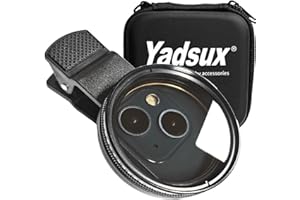 YADSUX 52 mm Clip ND 2-400 Filtre d'objectif de caméra de téléphone Portable, ND Filtre pour iPhone 14 13 12 11, Samsung Blu, Motorola, xiaomi et Autres Smartphones