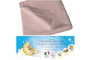 4BABIES - Drap Plat bébé 120x180 - Drap lit bébé à barreaux - Linge de lit Enfant en 100% Coton Fabriqué en Italie certifié Oeko-TEX - Rose sépia