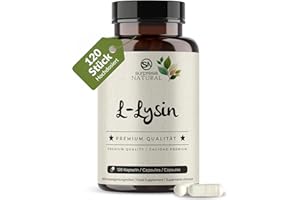 ‎SURPRESA NATURAL Surpresa Natural L-Lysin Kapseln I 1 x 120 Stück I Hochwertiges Bindegewebe-Supplement mit 800mg L-Lysine I Vorrat für 2 Monate I hochdosiert, vegan & natürlich