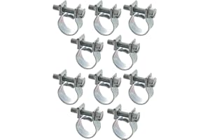 cyclingcolors 10x Collier de Serrage Mini à Visser Durite Essence Carburant Tuyau Auto Moto Scooter Tondeuse Mobylette Fixation, 6-8mm