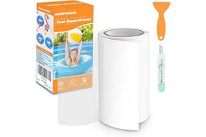 HONGTAISHENG Pool Reparaturset, Poolflicken Selbstklebend Unterwasser, TPU Wasserbett Reparaturset mit Messer Schaber, 10,8cm x 200cm Wasserdichtes Klebeband für Schlauchboot Luftmatratze, Transparent