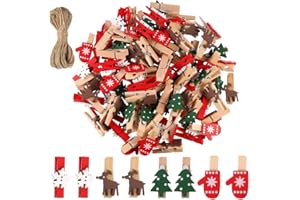 AMBOLIO 100 Piezas Mini Pinzas de Madera para Fotos,Pinzas Pequeñas de Madera Navidad,Regalos Decoración Mini Pinzas,Mini Pinzas de Ropa de Madera,Pinzas Pequeñas de Madera,Pinza de Madera.