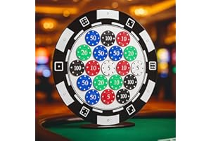 GlikCeil Casino Chip Holder 13. 6 x 9. 3'' Wall Mounted Display Case for 24 Poker Chips Acrylic Poker Chip Trays, Acrylic Display Frame for Coin Collectors and Supplies