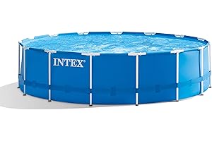 Intex Metal Frame Pool Set - Aufstellpool, Blau, Ã˜ 457 X 122 - Zubehör Enthalten