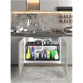 miyuhome Genişletilebilir Raf Ayarlanabilir D&uuml;zenleyici Suya Dayanıklı Mutfak D&uuml;zenleyici Banyo D&uuml;zenleyici Siyah