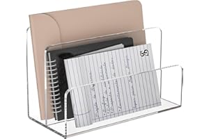 Sezanrpt Acryl Aktenhalter 2 Fach, Clear Schreibtisch Datei Organizer, Office Magazin Datei Ordner Organizer