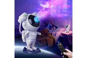 JKUSS Proyector de cielo estrellado astronauta, proyector LED Galaxy con mando a distancia, 16 modos, proyector de luz Galaxy Light Projector para niños y adultos, decoración de habitación, regalos