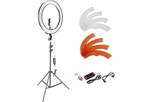 NEEWER 18 Zoll SMD LED Ringlicht dimmbares Beleuchtungsset mit 78.7" Lichtständer Filter und Blitzschuhadapter für Studio LED Beleuchtung für Portrait YouTube TikTok Videoaufnahmen (keine Tragetasche)