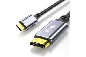 FAIRIKABE Cavo USB C a HDMI 4K@60Hz, 6.6FT USB Type C to HDMI Cord Thunderbolt 3 Compatible, per MacBook Pro/Air, iPad Pro 2020/2021, iPad Air 4, iMac, Surface Pro, Dell XPS, Mac Mini e More