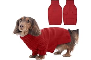 IECOii Sweter dla psa, średni rozmiar, pies, dziewczyna, chłopiec, golf, gruby, ciepły sweter dla średniego psa, jesień, zimno, strój dla zwierząt domowych, na Boże Narodzenie, zima, dzianinowe