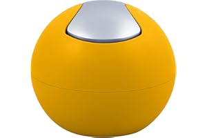 Spirella Kosmetikeimer 1 Liter Abfalleimer Schwingdeckeleimer Tischabfalleimer Bowl Sun Gelb matt, Jaune Soleil Mat