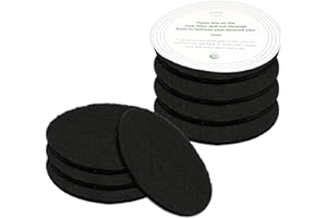 EZEBESTA 8 Stücke Aktivkohlefilter Rund Bioeimer Filter für Kompostbehälter Kohlefilter Biomülleimer Universalgröße mit Schnittvorlage (17cm)