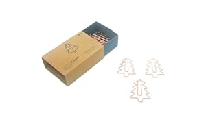 DESIGNMANUFAKTUR BERLIN GOLDCLIPS niedliche süße Deko Clips Büroklammern Heftklammern Lesezeichen Paperclip rose vergoldet in schöner Verpackung, Motiv Tannnenbaum/Weihnachtsbaum