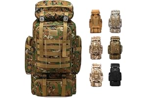 EGGORY Zaino da trekking 80L Grande Capacità Campeggio Escursionismo Militare Tattico Impermeabile Zaino da Viaggio Esterna Camouflage Molle Zaino per Uomini