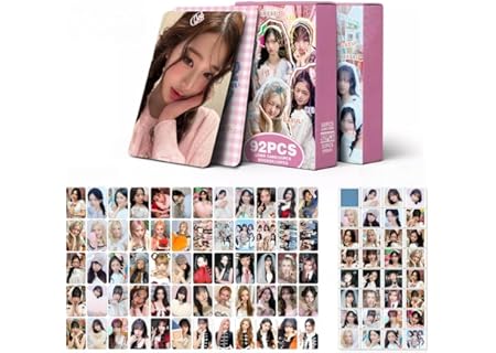 IVE 92 stycken merch set 60 stycken laser fotokort 32 stycken klistermärken "DIVE" fläktkort Wonyoun - Amazon Deal & Rabatt