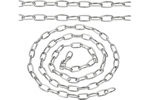 PATIKIL 3.3ft SUS304 Stainless Steel Chain, 2mm Metal Chain Link 1 Meter Small Light Duty for Home Outdoor Camping Hanging Pet Plant, Silver