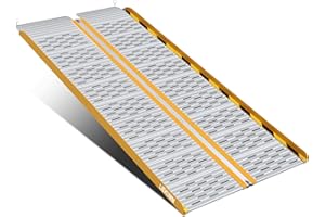 LIEKUMM Rampa pieghevole per sedia a rotelle, 152 cm, portata 300 kg, rampa per scale e soglie in alluminio