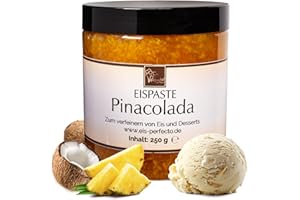 ‎EIS PERFECTO Pina Colada Eispaste │ Exotischer Genuss mit Ananas und Kokos │ MEGA GESCHMACK │ Verfeinere dein Eis, Desserts, Getränke uvm mit einer extra Portion Geschmack │ Inhalt 250 g