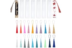 MUFEKUM Bookmark Set Epoxy Resin Moulds with Tassels, Resin Silicone Mould Bookmark Resin Casting Set for DIY Personalised Bookmarks (26 Pieces)
