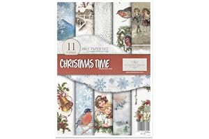 ITD Collection - Reispapier Kreativset A4 Decoupage Rice Paper Sheet 29,7 x 21 cm Serviettentechnik Mehrfarben (Christmas Time, RP024)