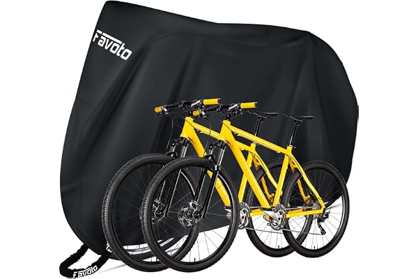 Favoto Cykelskydd för 2 cyklar utomhus vattentätt cykelskydd 74 cm vindtät UV sol snö dammtät med låshål för mountainbike vägcykel