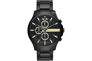 Armani Exchange Relojes de Hombre, Movimiento de Cuarzo cronógrafo y Caja de 46 mm con Correa de Acero Inoxidable