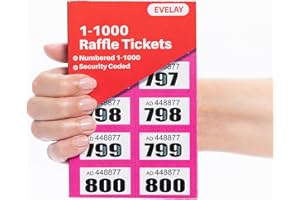 evelay Tombola Tickets de tirage numérotés Rose 1-1000