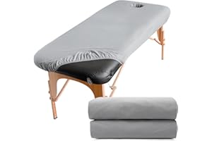 Xiaozhifu 2 Pack Massage Bed Cover, 70 x 190 x12cm, Grey, Polyester, Machine Washable, Massage Table Cover