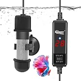 Hygger Aquarium Heater Mini Fish Tank Heater, Submersible Glass Heater, Adjustable Temperature Controller 15-34&deg;C, Mini Aquar