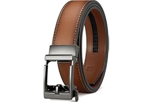 CHAOREN Ratchet Belts for Men Belt Men Leather 1 1/3" for Mens Dress Suit Micro Adjustable Ratchet Belt Fit Everywhere