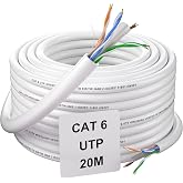 Soibke Ethernet Cable 20 Meters, Cat 6 Network Cable LAN Outdoor Indoor | Waterproof Coil RJ45 20m High Speed Internet UTP 23