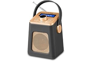 UEME Mini DAB/DAB+ FM Wireless Bluetooth Rechargeable Radio - Charcoal