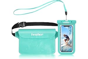 ivoler Waterproof Pouch Bag + Phone Case, Waterproof Case Dry Bag for Beach,Swim,Boating,Kayaking,Hiking,Protect Phone, Camera, Cash, Mp3, Passport, Document From Water, Sand, Snow, Dust - Green