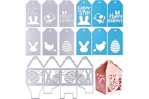 BHGT 2 Set Fustelle Uovo Pasqua Scatole Taglio Muore Coniglio Fustelle Etichette Cutting Dies Bomboniere Decorazioni Pasquali per Scrapbooking Album Cartolina d’auguri Biglietto Mestiere Goffratura