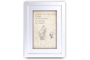 HWC Trading Marco de fotos impreso con cita impresa de FR Winnie the Pooh Adventure A4, para cuarto de bebé, regalos para habitación de recién nacido, regalo de dormitorio