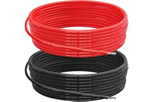 YUSVWKJ 10 AWG Gauge Silicone Wire Electrical Cable（5m red &5m black） Soft & Flexible 0.08 mm Tinned copper core High temperature resistant silicone wire For Arduino Projects, RC Cars, Boat, Drones etc.