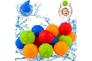 WONSOSO 16 Pezzi Palloncini d'acqua Riutilizzabili, Colorato Palloncini Acqua in Silicone, 8 Colori Bombe Autosigillanti e Riempimento rapido gavettoni per Giochi Estate Feste All'aperto per Bambini e Adult