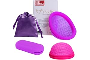 LOEPENLE 2 pezzi Disco Mestruale Riutilizzabile,Sottile con Design Flat-fit Menstrual Cup,Coppette Mestruali,Mestrual Disc,Confortevole e Molto morbida,Femdisc per donne attive sport, nuoto e intimità, S + L