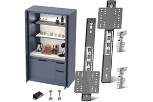 DOLENOR Cabinet Pocket Door Slide Hardware Kit, 18"/450mm 2PCS Inset Sliding Door Hinge System for Hidden Cabinet & Closet Doors, Space Saving Solution for Kitchen, Pantry, Wardrobe