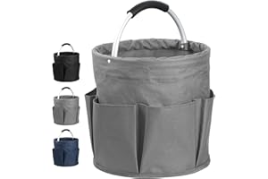 IHOMAGIC Borsa portaoggetti multifunzionale, pieghevole, 17 l, borsa per attrezzi da giardino con 6 tasche esterne