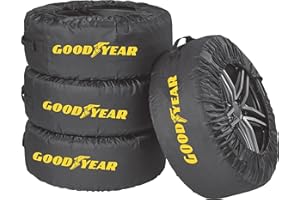 ‎GOODYEAR GOODYEAR Reifentaschen aus 600D Polyester zum Transport, Lagerung von Reifen, UV Schutz, wasserabweisend schwarz Set 4-teilig