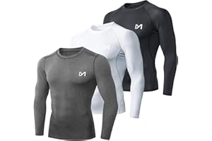 MEETYOO Kompressionsshirt Herren, Funktionsshirt kurz/Langarm Fitnessshirt Männer Sportshirt Atmungsaktiv Laufshirt für Laufen Jogging Sport Turnhalle