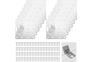 Lestiven 12 Sztuk płytki naprawczej zawiasów drzwiowych, zawiasy szafek ze stali nierdzewnej, zestaw do montażu zawiasów, z otworem i 72 śrubami, do szafek szuflady meblowe drzwi kuchenne