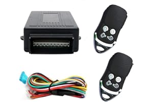 MASO Style3 - Kit per chiusura centralizzata dell’auto con telecomando, universale, con scatola di controllo, 2 telecomandi di ricambio per chiusura centralizzata dell’auto