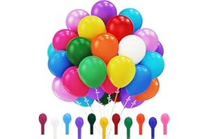 EUQVUNN 110 Rainbow Balloons Pack Assorted Color, 12 Inch Latex Balloons, 11 Color Party Helium Balloon, Colourful Balloons for Kids' Birthday Decoration, Graduation, Baby Shower, Party Supplies